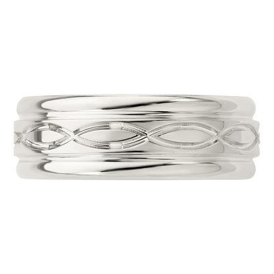Sterling Silver 7mm Intertwined Flat Wedding Band – view 5