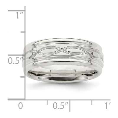 Sterling Silver 7mm Intertwined Flat Wedding Band – view 6