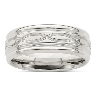Sterling Silver 7mm Intertwined Flat Wedding Band