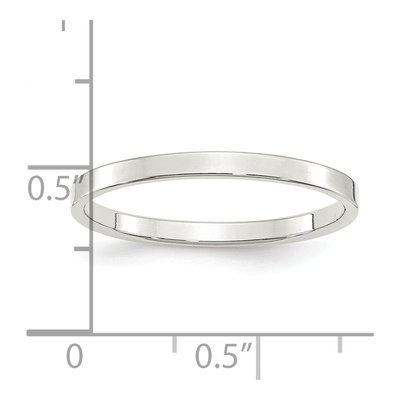 Sterling Silver 2mm Flat Wedding Band – view 4
