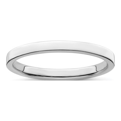 Sterling Silver 2mm Flat Wedding Band