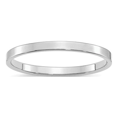 Sterling Silver 2mm Flat Wedding Band