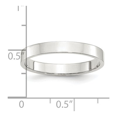 Sterling Silver 3mm Flat Wedding Band – view 4