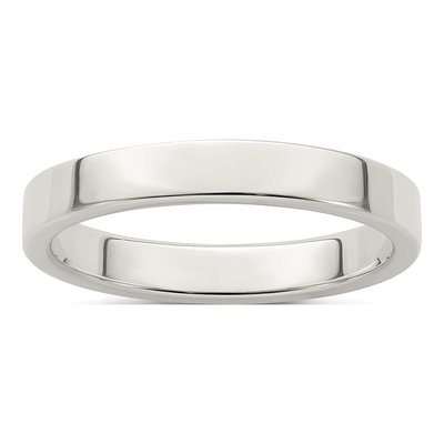 Sterling Silver 3mm Flat Wedding Band