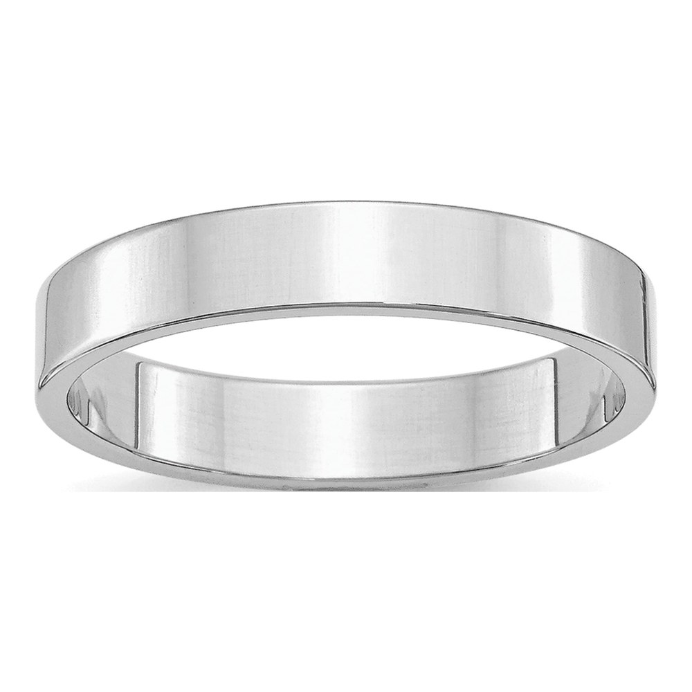 Sterling Silver Rhodium-Plated 4mm Flat Size 4 Band