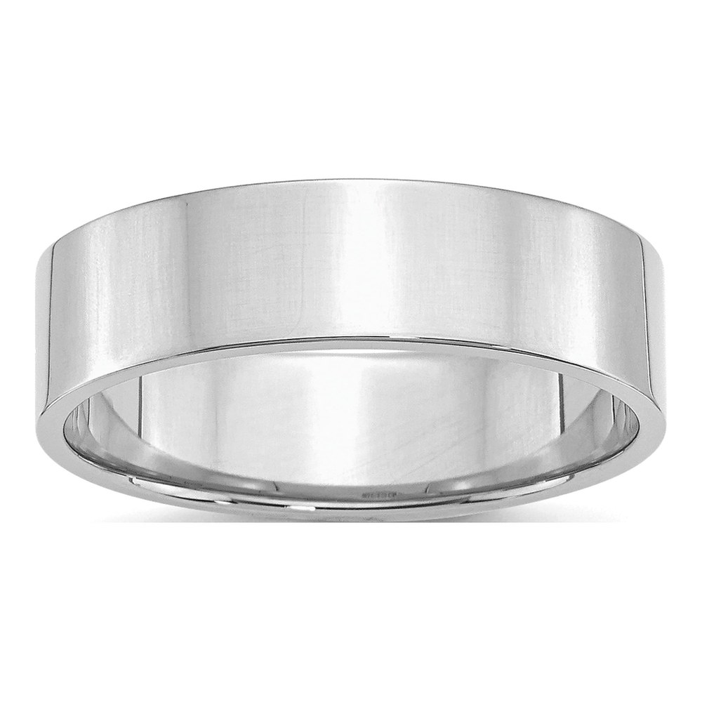 Sterling Silver Rhodium-Plated 6mm Flat Size 4 Band