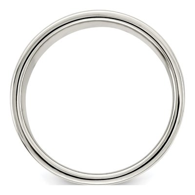Sterling Silver 8mm Flat Wedding Band – view 3