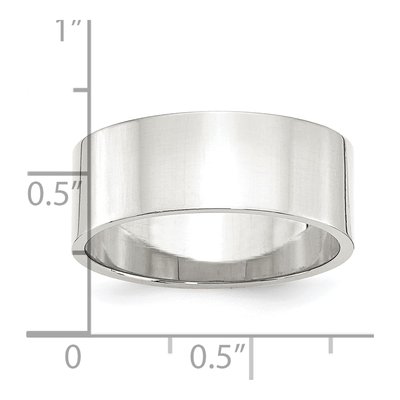 Sterling Silver 8mm Flat Wedding Band – view 4