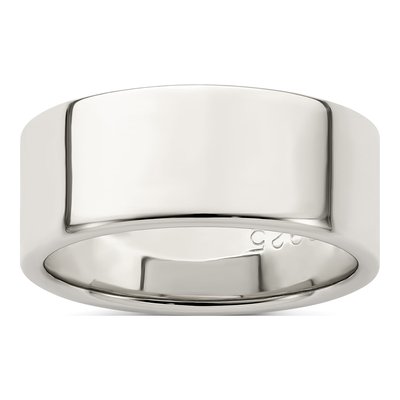 Sterling Silver 8mm Flat Wedding Band