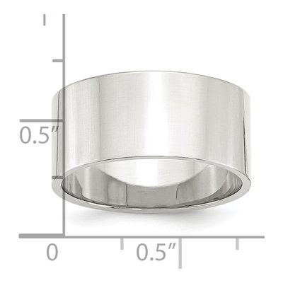 Sterling Silver 10mm Flat Wedding Band – view 4