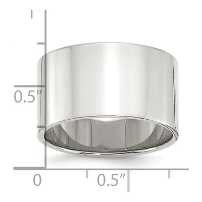 Sterling Silver 12mm Flat Wedding Band – view 4