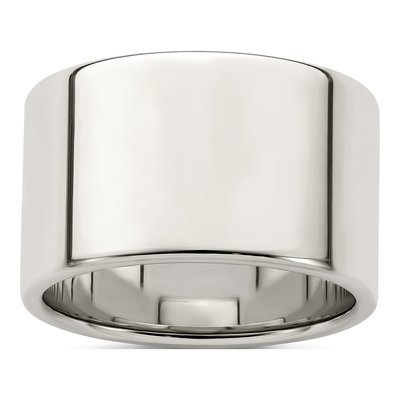 Sterling Silver 12mm Flat Wedding Band