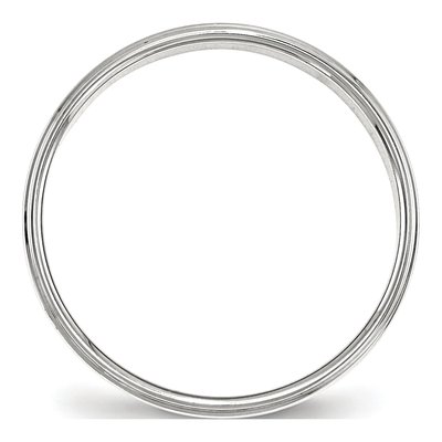 Sterling Silver 4mm Step Edge Wedding Band – view 3