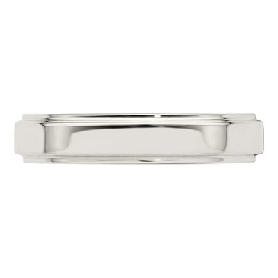 Sterling Silver 4mm Step Edge Wedding Band – view 5