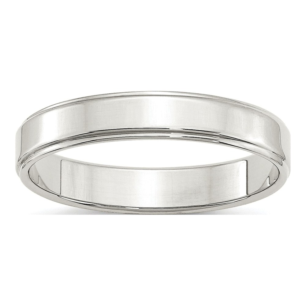 Sterling Silver 4mm Step Edge Wedding Band