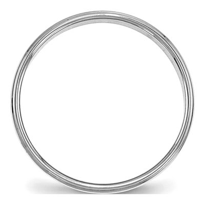 Sterling Silver 4mm Flat Step Edge Wedding Band – view 2