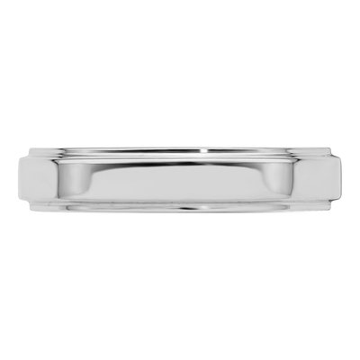 Sterling Silver 4mm Flat Step Edge Wedding Band – view 3