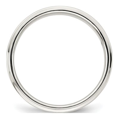 Sterling Silver 5mm Flat Step Edge Wedding Band – view 3