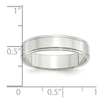 Sterling Silver 5mm Flat Step Edge Wedding Band – view 4