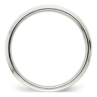 Sterling Silver 6mm Flat Step Edge Wedding Band – view 3