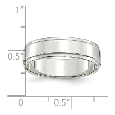 Sterling Silver 6mm Flat Step Edge Wedding Band – view 4