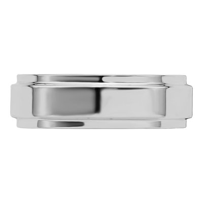 Sterling Silver 6mm Flat Step Edge Wedding Band – view 3