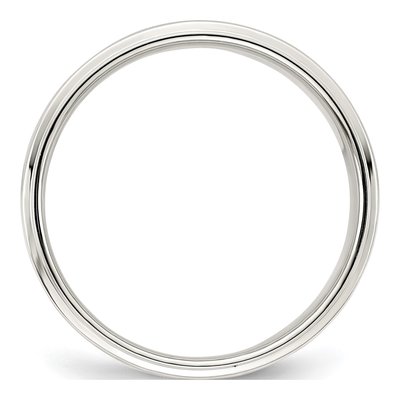 Sterling Silver 7mm Flat Step Edge Wedding Band – view 3