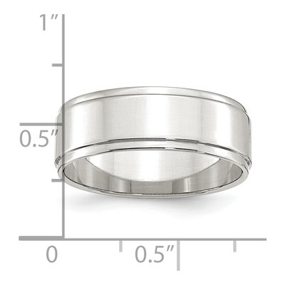 Sterling Silver 7mm Flat Step Edge Wedding Band – view 4