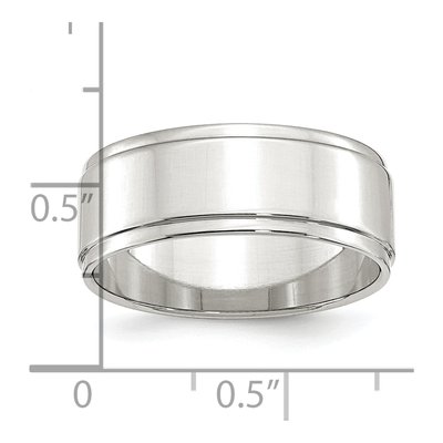 Sterling Silver 8mm Flat Step-Edge Wedding Band – view 4