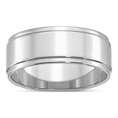 Sterling Silver 8mm Flat Wedding Band