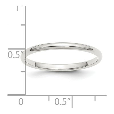 Sterling Silver 2mm Half Round Wedding Band – view 5