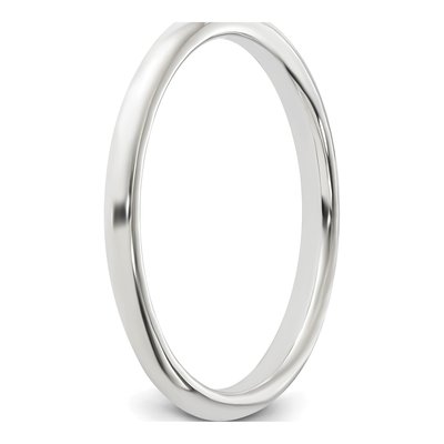 Sterling Silver 2mm Half Round Wedding Band – view 7