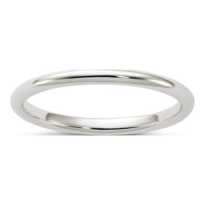 Sterling Silver 2mm Half Round Wedding Band