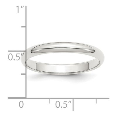 Sterling Silver 3mm Half Round Wedding Band – view 4