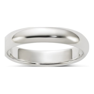 Sterling Silver 4mm Half Round Wedding Band
