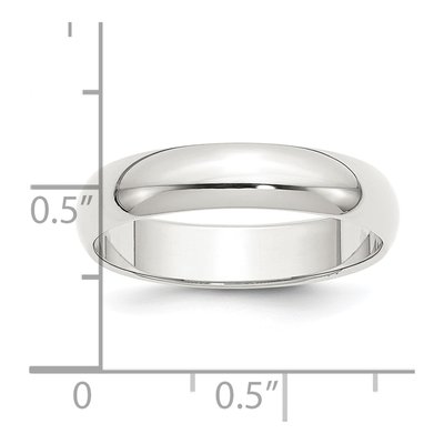 Sterling Silver 5mm Half Round Wedding Band – view 5