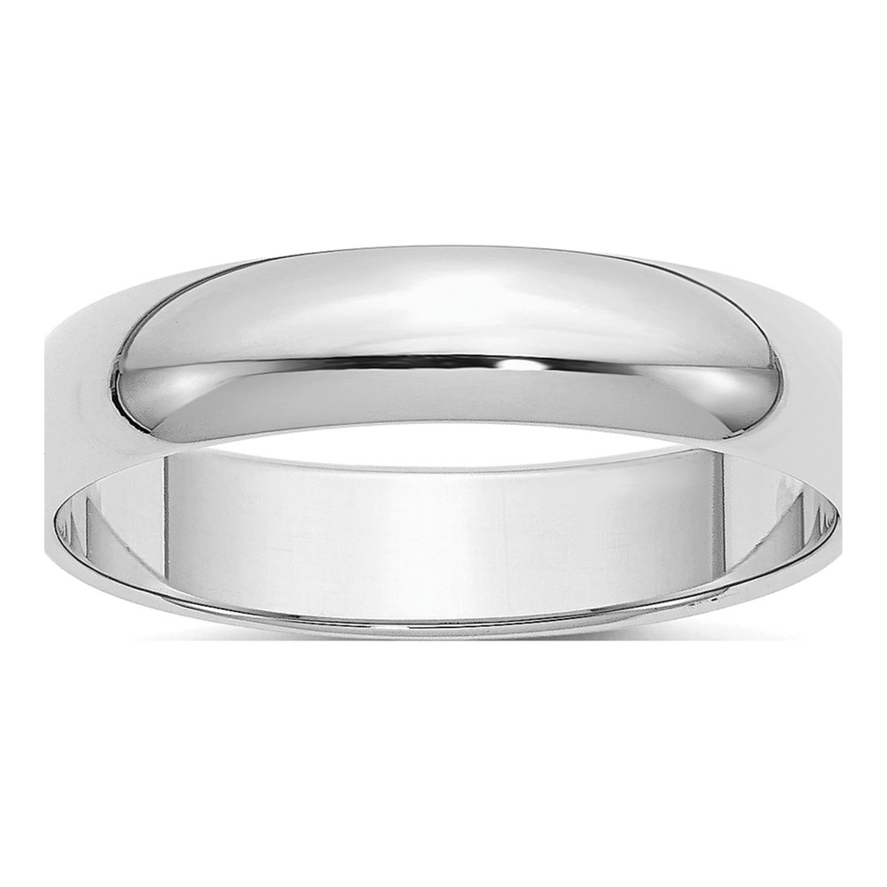 Sterling Silver Rhodium-Plated 5mm Half-Round Size 4 Band