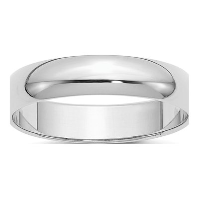 Sterling Silver 5mm Half-Round Wedding Band