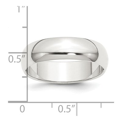 Sterling Silver 6mm Half Round Wedding Band – view 5
