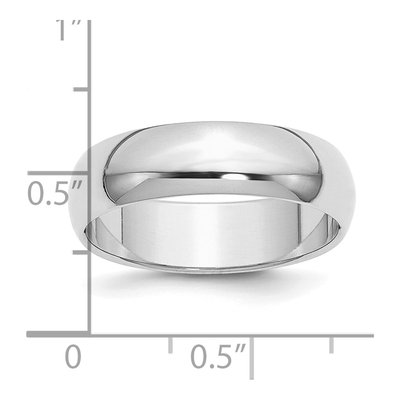 Sterling Silver 6mm Half-Round Wedding Band – view 5
