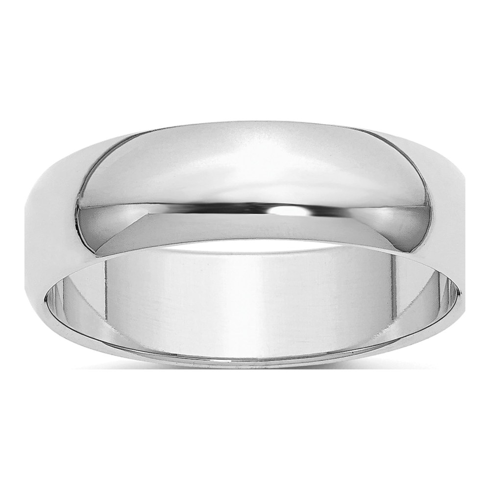 Sterling Silver 6mm Half-Round Wedding Band