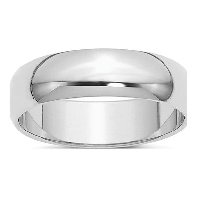 Sterling Silver 6mm Half-Round Wedding Band