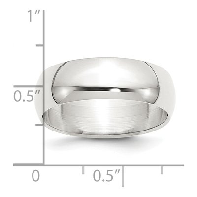 Sterling Silver 7mm Half Round Wedding Band – view 4