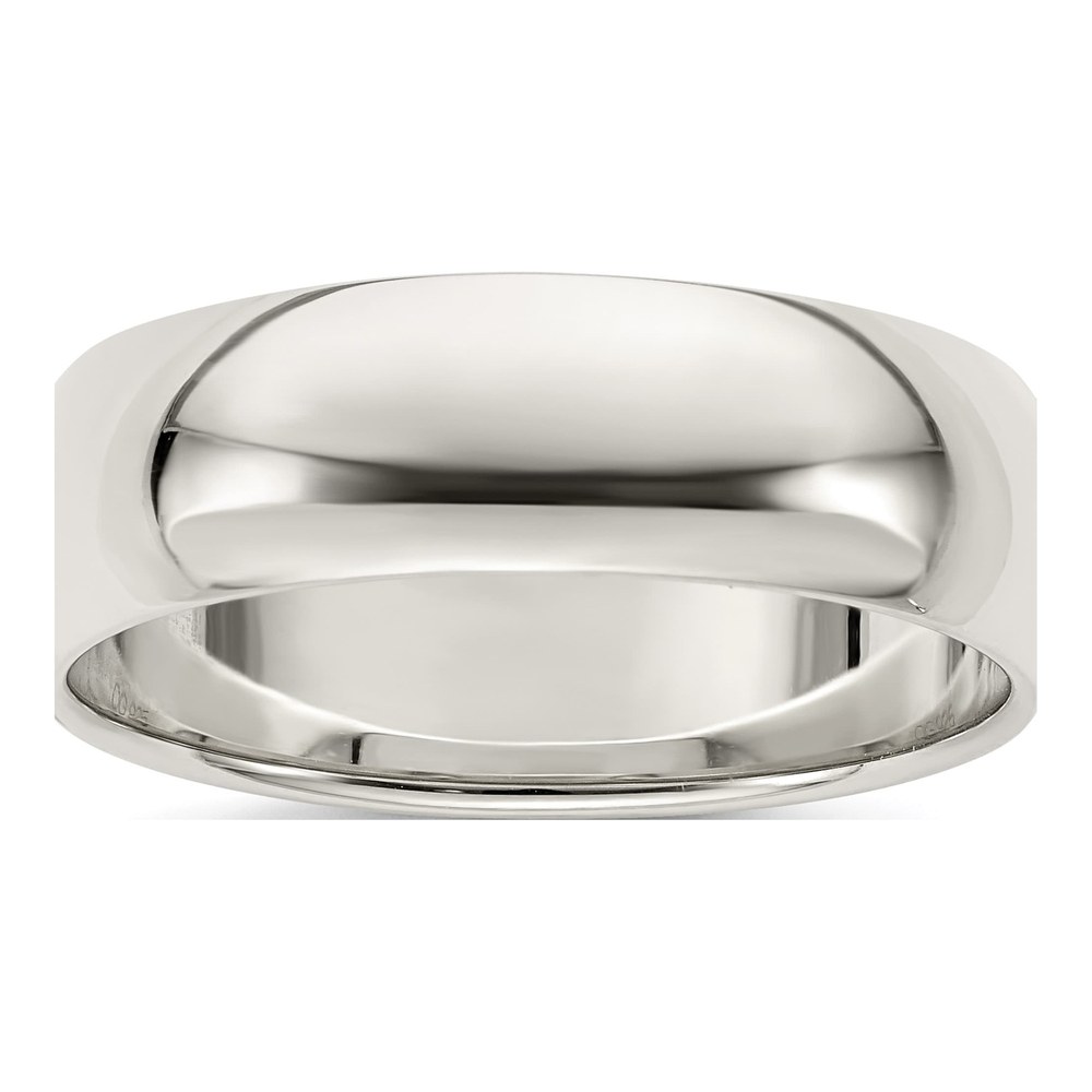 Sterling Silver 7mm Half Round Wedding Band