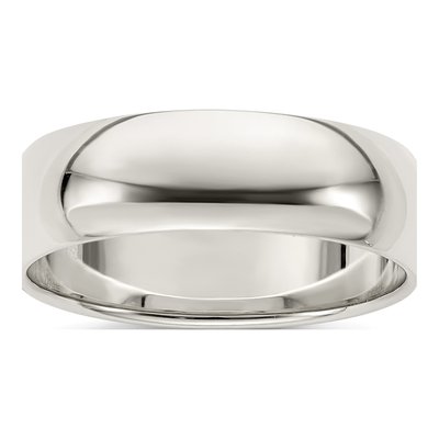 Sterling Silver 7mm Half Round Wedding Band