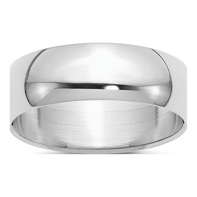 Sterling Silver 7mm Half-Round Wedding Band
