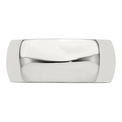Sterling Silver 8mm Half Round Wedding Band – view 6