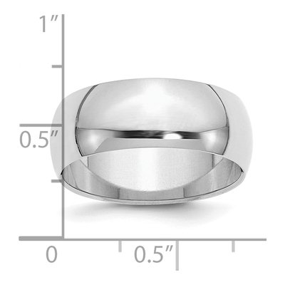 Sterling Silver 8mm Half-Round Wedding Band – view 5