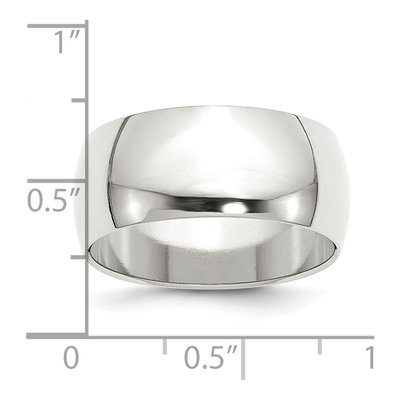 Sterling Silver 9mm Half Round Wedding Band – view 4