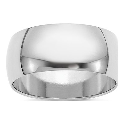 Sterling Silver 9mm Half-Round Wedding Band